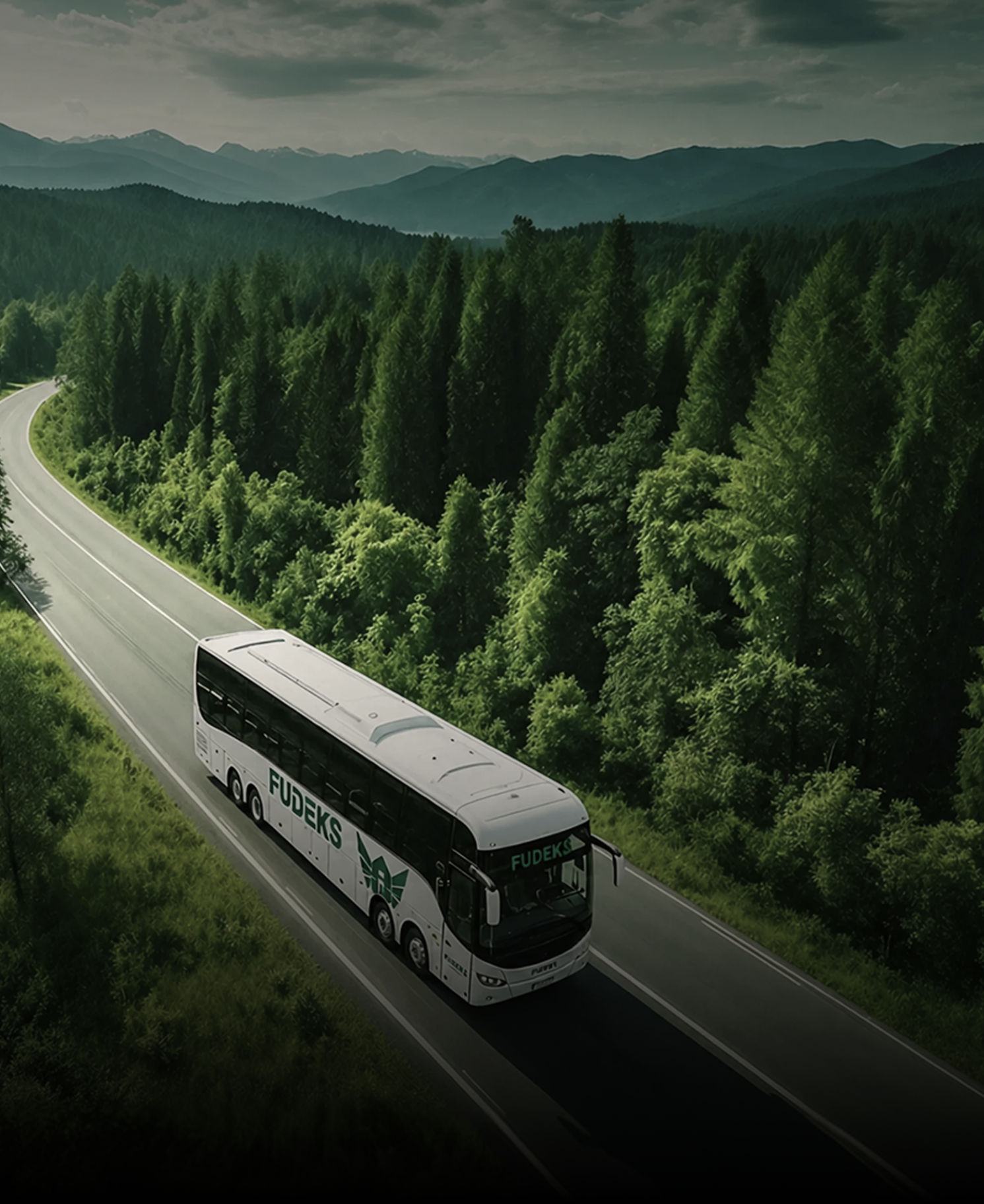 Fudeks coach on a mountain road